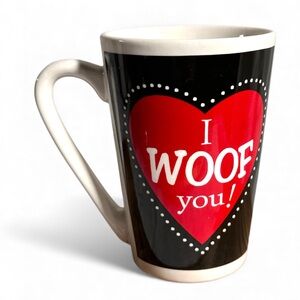 "I WOOF YOU!"‎ MYT Heartfelt Black and Red Mug for Dog Lovers!
